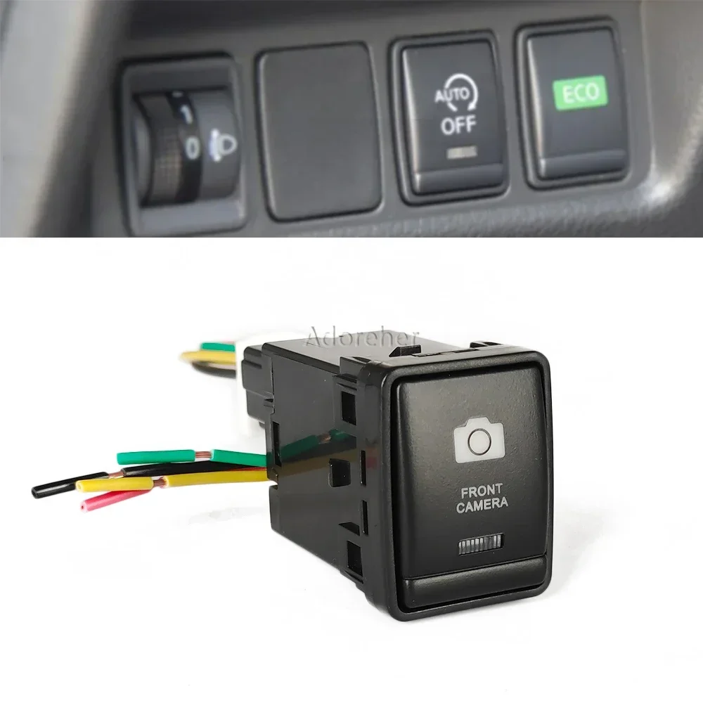 Car LED Light Front Camera Switch Push Button with Wire for Nissan X-Trail Quashqai J11 Terra Altima NP300 Navara