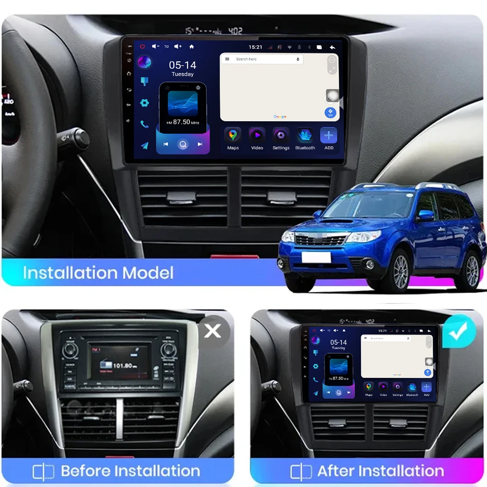 Android 14 Car For Subaru Forester 3 SH 2007-2013 Wireless Carplay Multimedia Video Player Navigation Stereo Head Unit Screen 5G