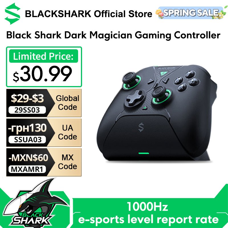 Global Version Black Shark Dark Magician Gaming Controller 12-bit ADC 4096 Joystick Sampling Points 1000Hz Wired Report Rate