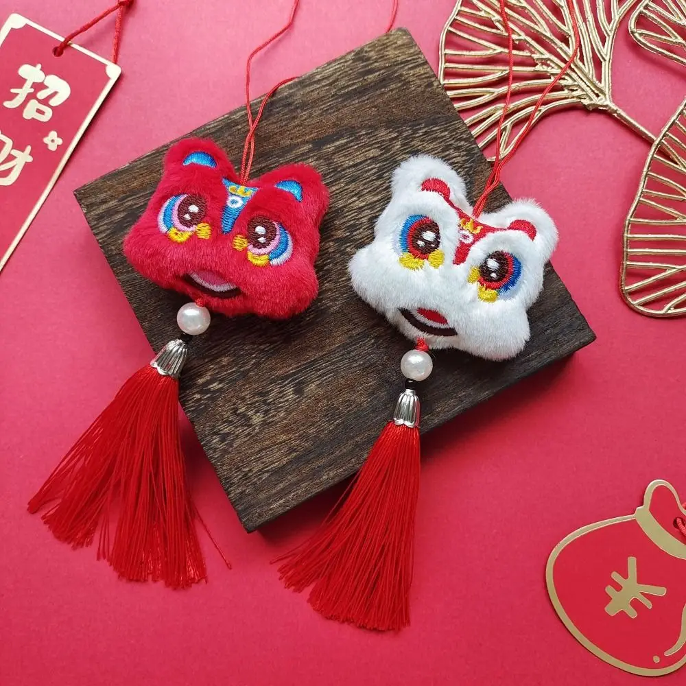 Chinese Style Lion Dance Tassels Pendant Lucky Cartoon 2025 New Year Zodiac Plush Doll Red Decorative Snake Mascot Plushies Doll