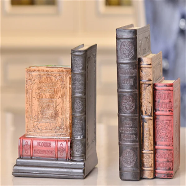 Rustic American Distressed Hand Painted Bookends Resin Bookends Home Soft Furnishing Decor items your name books