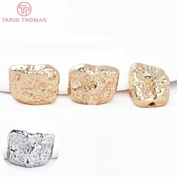 (4777) 6PCS 9.5x12MM 24K Gold Color Brass Irregular Spacer Beads Bracelet Beads High Quality Diy Jewelry Making Accessorie