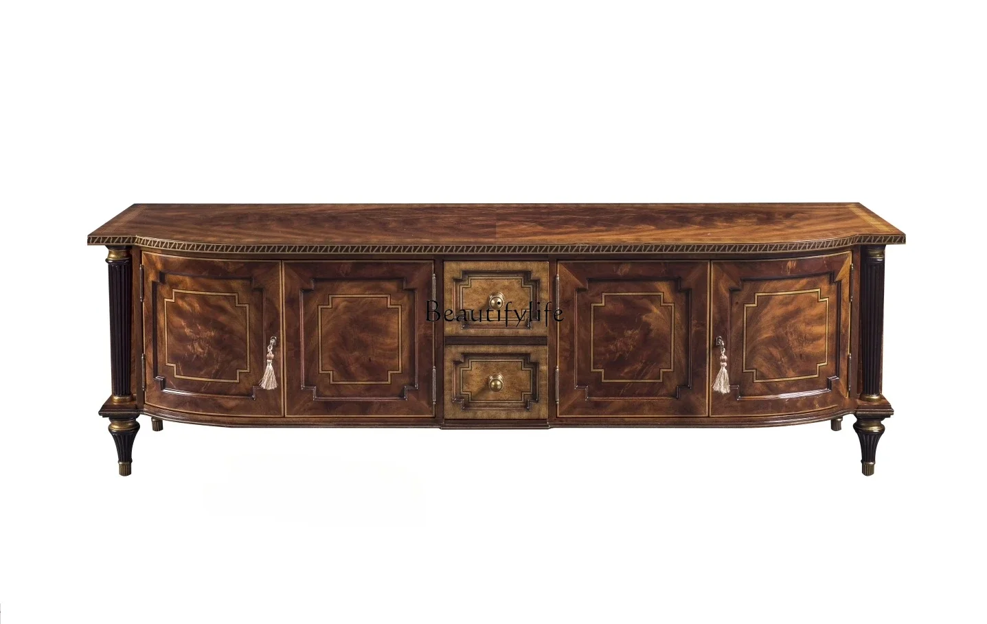 

5ld14 British large TV cabinet solid wood furniture living room shadow cabinet large apartment custom furniture