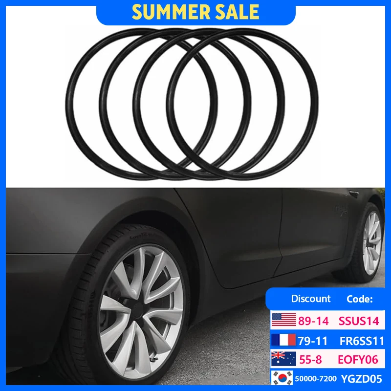 4 Uds. Anillo Protector de rueda de aleación automotriz parche de tapacubos antiarañazos R15 R16 R17 R18 R19 R20 R21 R22 accesorios de cubierta de llanta completa