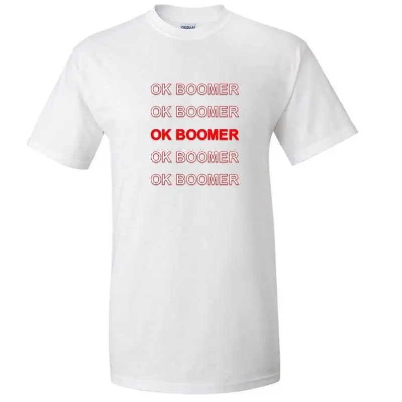 OK Boomer divertido milenario bien Baby Generation camiseta roja blanca