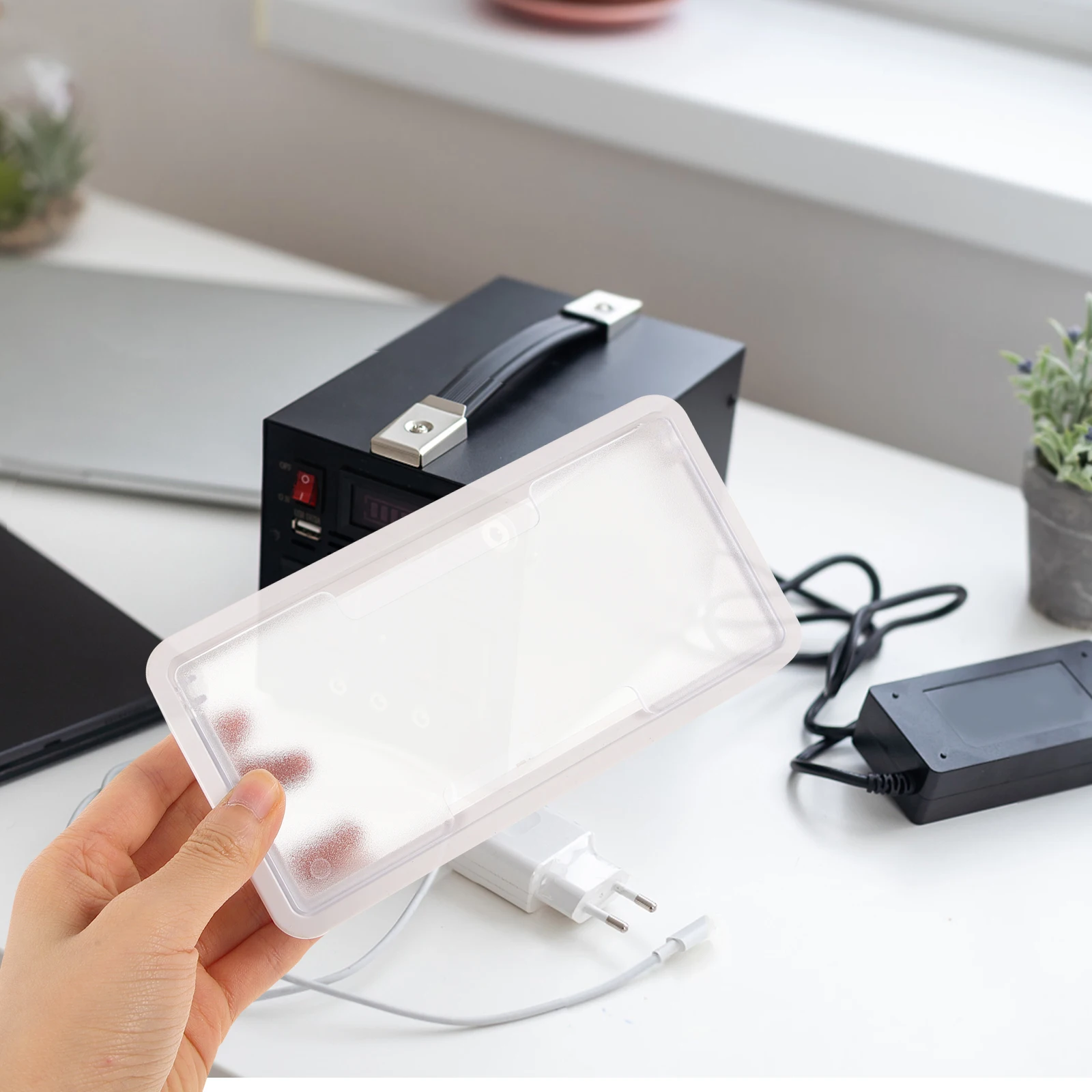 

2Pcs Desktop Cable Hole Cover Wire Grommets Plug Rectangular Cord Organizer for Workspace Neatness Elegant Simple Design