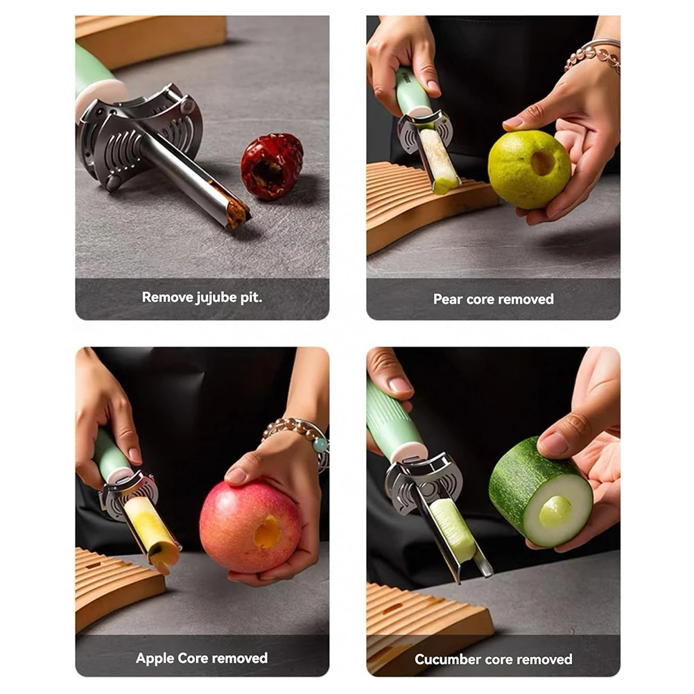 

Ergonomic Handle Adjustable Stainless Steel Fruit Corer and Pitter Tool for Quick and For Easy Fruit Preparation Tasks