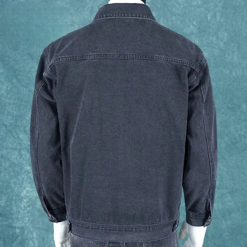Autumn and Winter 2026 Retro Denim Jacket Men's Korean Slim Trend Handsome Multi-pocket Brand Man Luxury Tooling Jacket Men