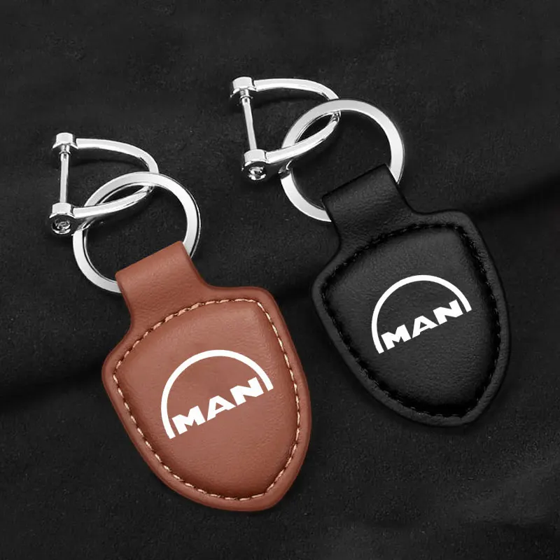 Car Smart Key Case Cover Key Wallet Leather Keychain Pendant Protect Anti Loss For MAN TGX TGM TGA TGS TGE Far Car Accessories