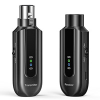 Wireless Microphone Transmitter Receiver 2.4Ghz XLR System Mic Adapter for Audio Mixer Dynamic 48V Phantom Power Condenser