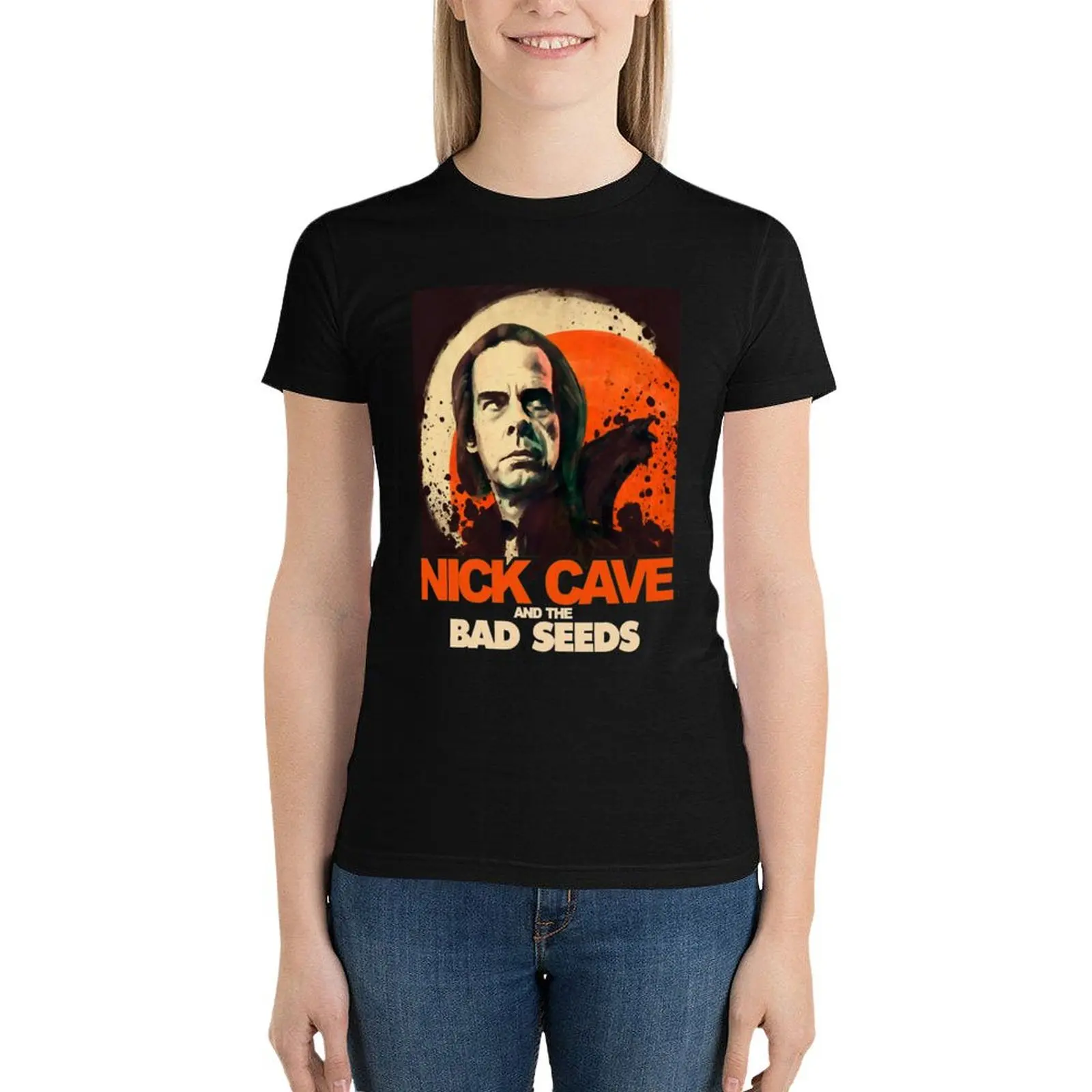 Nick Cave - Nicholas Edward Cave T-Shirt Blouse tops shirts graphic tees oversized workout shirts for Women