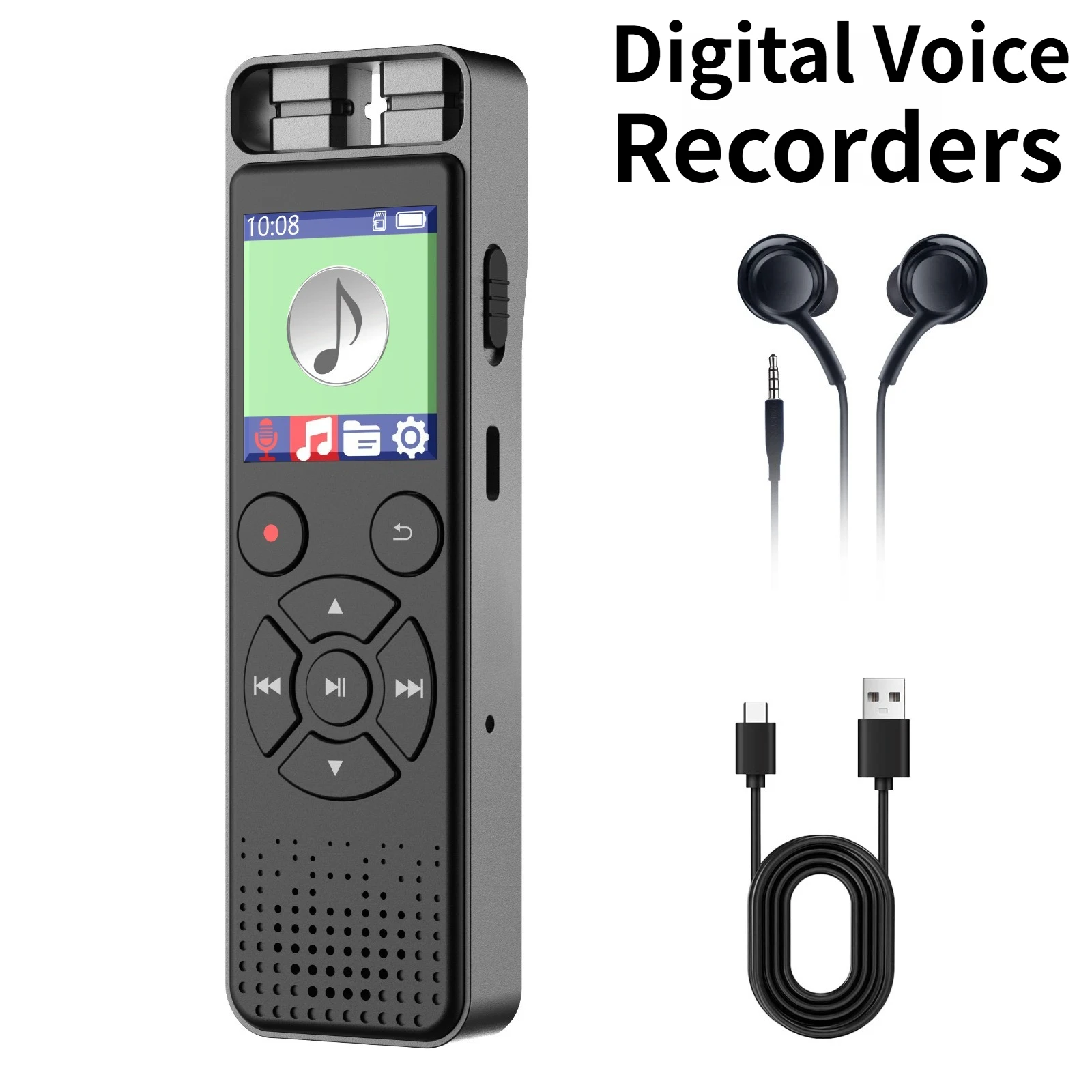 N13 مسجل صوت رقمي عالي الجودة HD مشغل MP3 لتسجيل بلوتوث ذكي مع تسجيل بنقرة واحدة للإملاء الاحترافي