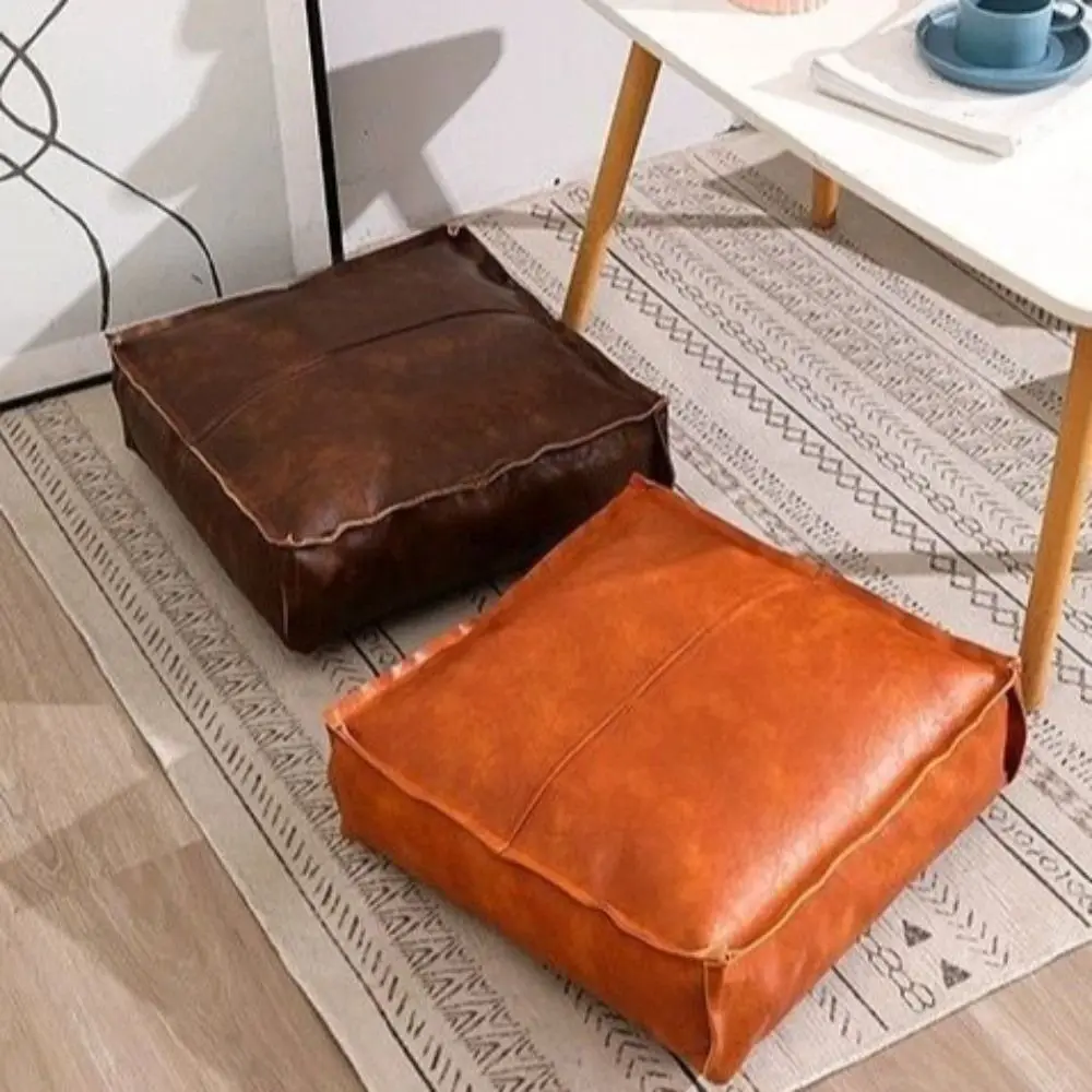 Large Capacity Square Pouf Cover Removable Waterproof Storage Leg Bench Non-Slip Solid Color Shoe-changing Stool Clothes Storage