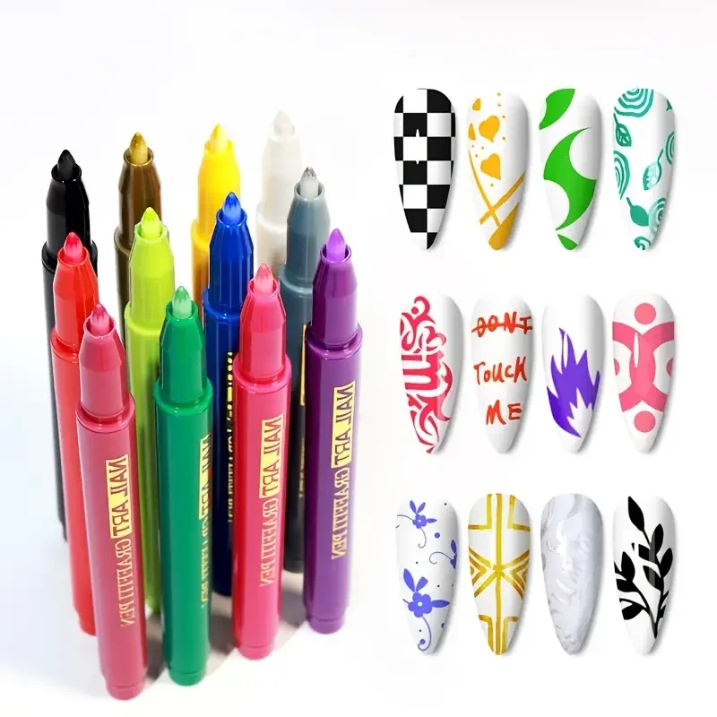 

3D Nail Art Pen, Nail Point Graffiti Dotting Pen Drawing Painting Liner Brush For Christmas DIY Nail Art Beauty Adorn Manicure T