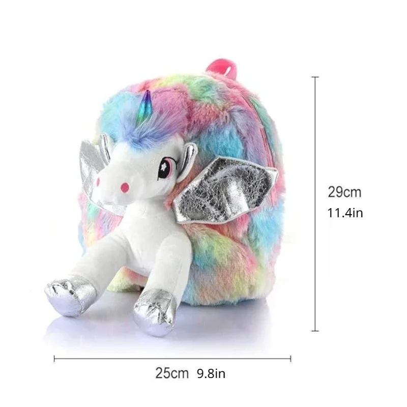 Kids Backpack Cute Stuffed Unicorn Toys Toddler Backpack Plush Unicorn Backpack Mini Soft Lightweight Travel Bags for Boys Girls