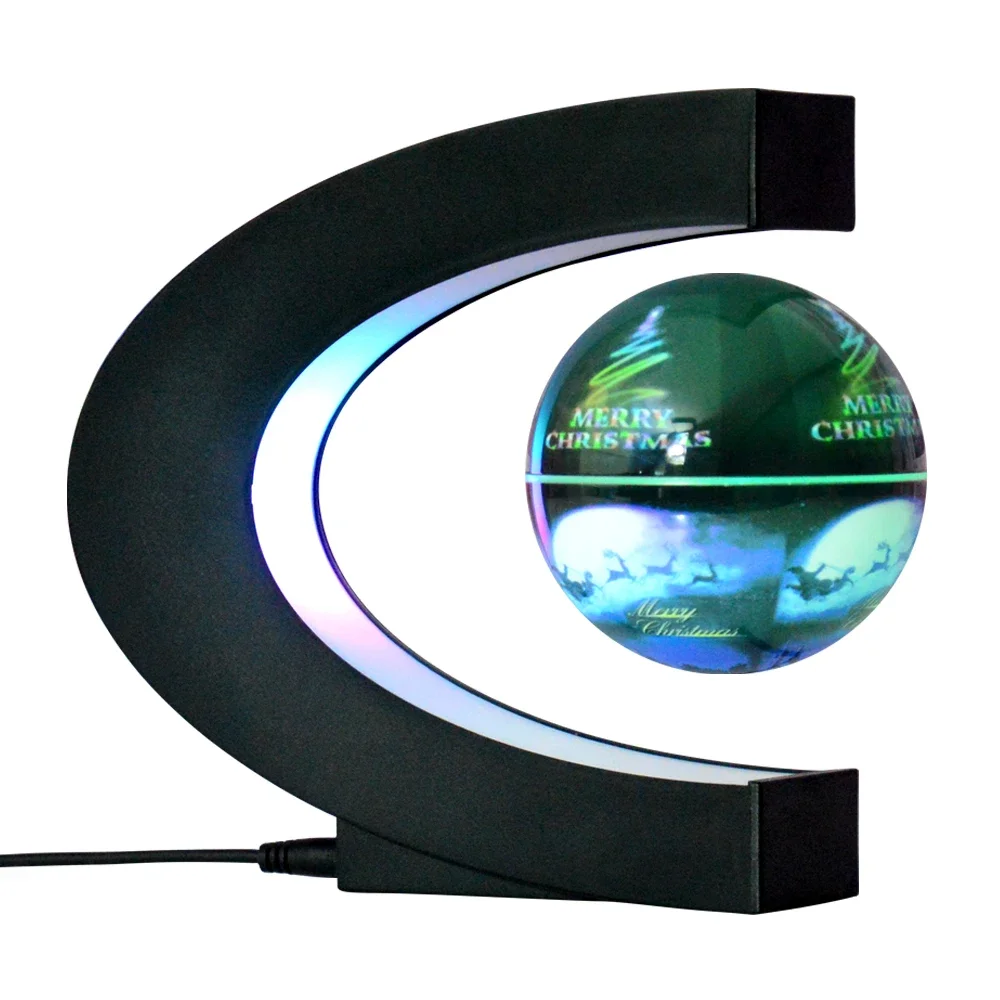 C shape led lights  Christmas pattern  globe and magnetic levitation globe