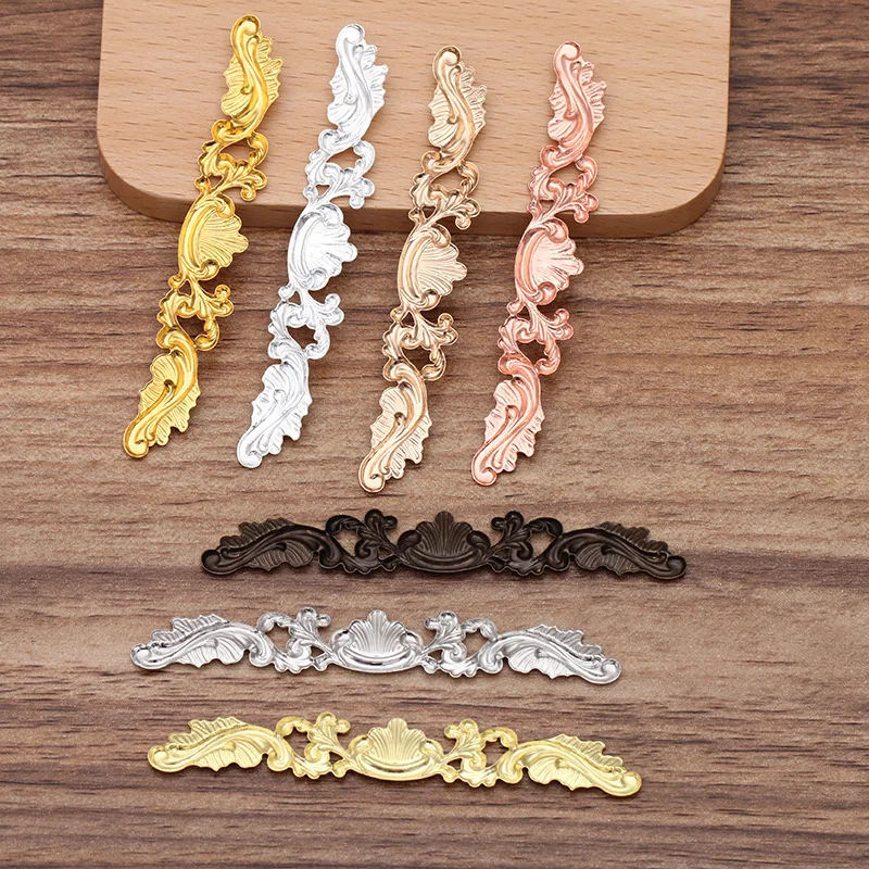20pcs 7x78mm Brass Filigree Wraps Flower Connectors Metal Crafts Gift Decoration DIY Findings Jewelry Making
