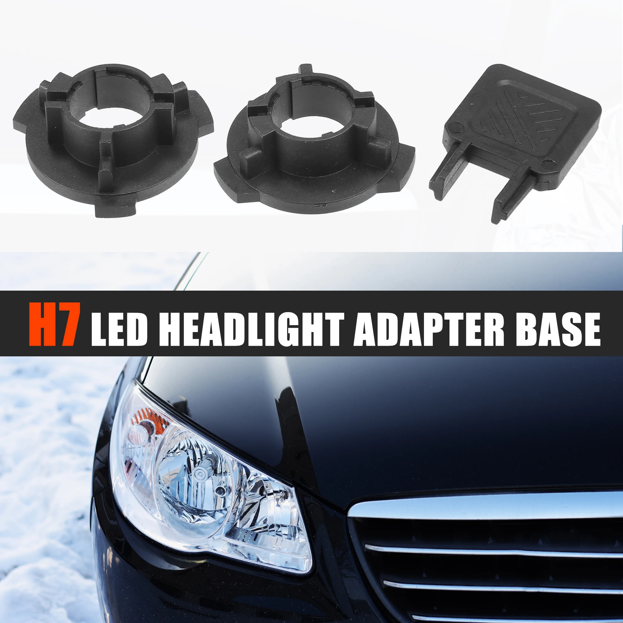 UXCELL 1 Set Car H7 LED Headlight Adapter Bases with Key Replace for Volkswagen Polo 2020