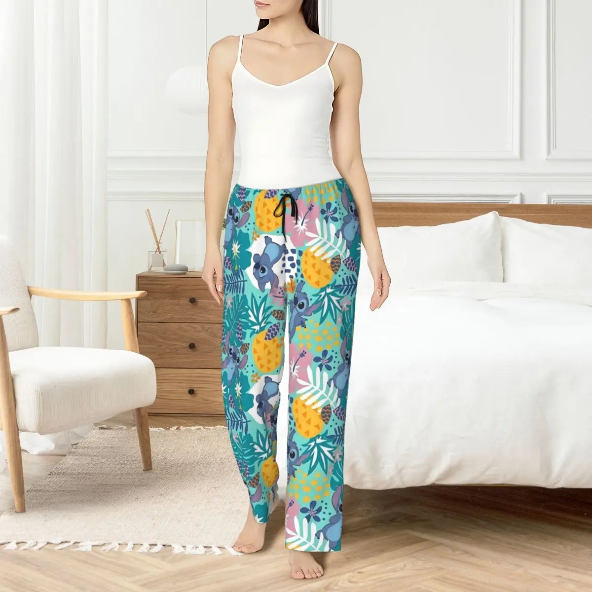 

Custom Stitch Pajama Pants for Women Science Fiction Sleepwear Lounge Sleep Bottoms Stretch with Pockets