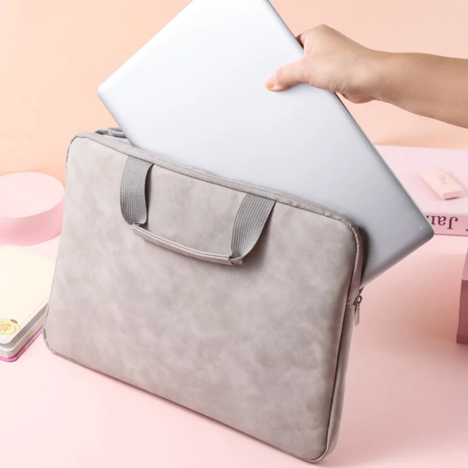 Casual Simple 14 Inch Laptop Bag with iPad Inner Case - Portable Computer Notebook Protective Cover Storage Bag