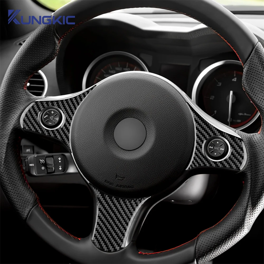 Real Soft Carbon Fiber Sticker For Alfa Romeo 159 2005-2019 2020 2021 2022 2023 LHD RHD Car Steering Wheel Button Frame Trim