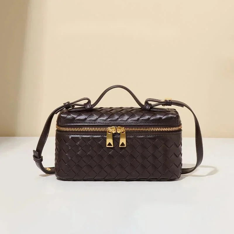 Handmade woven box bag makeup box original 2024 spring and summer fashion new shoulder handheld crossbody bag