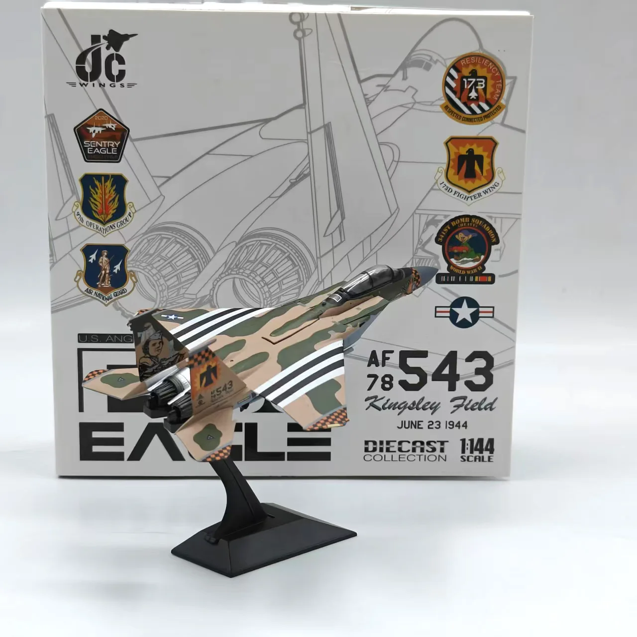 

Diecast JC 1/144 Scale WINGS F15C Fighter Eagle 173rd Wing Alloy Aircraft Model Collectible Toy Gift Souvenir Display Ornament