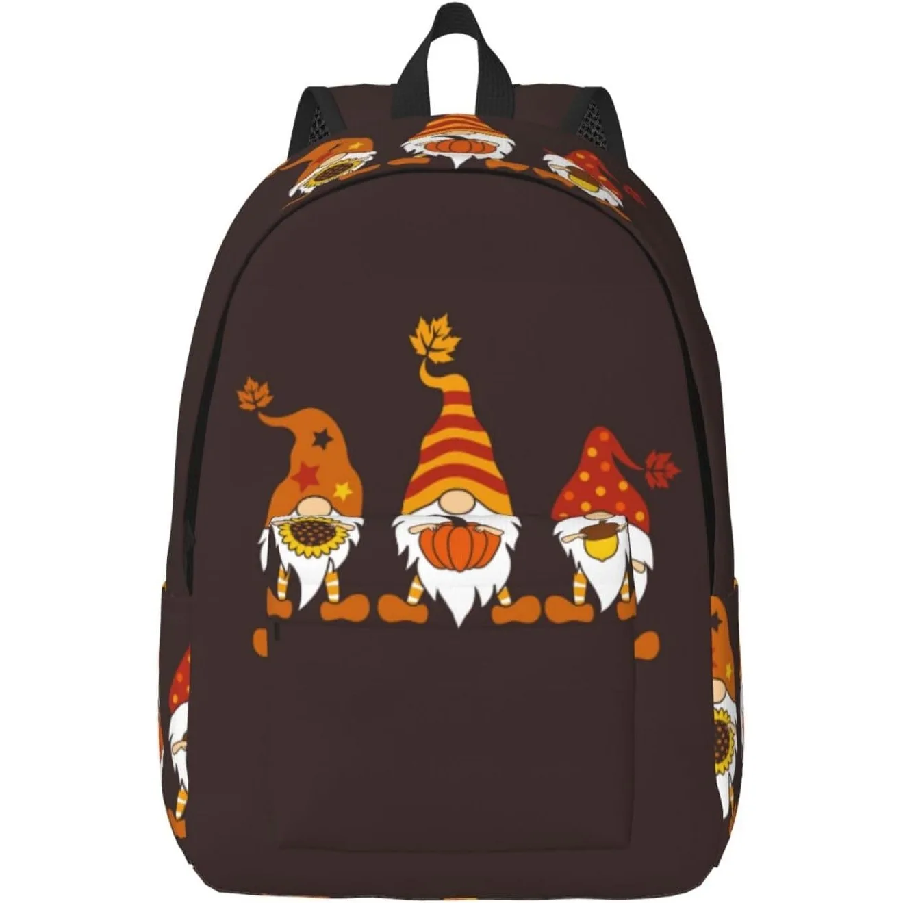 

Travel Laptop Backpack - Fall Gnomes Computer Canvas Backpack Bag with Adjustable Straps