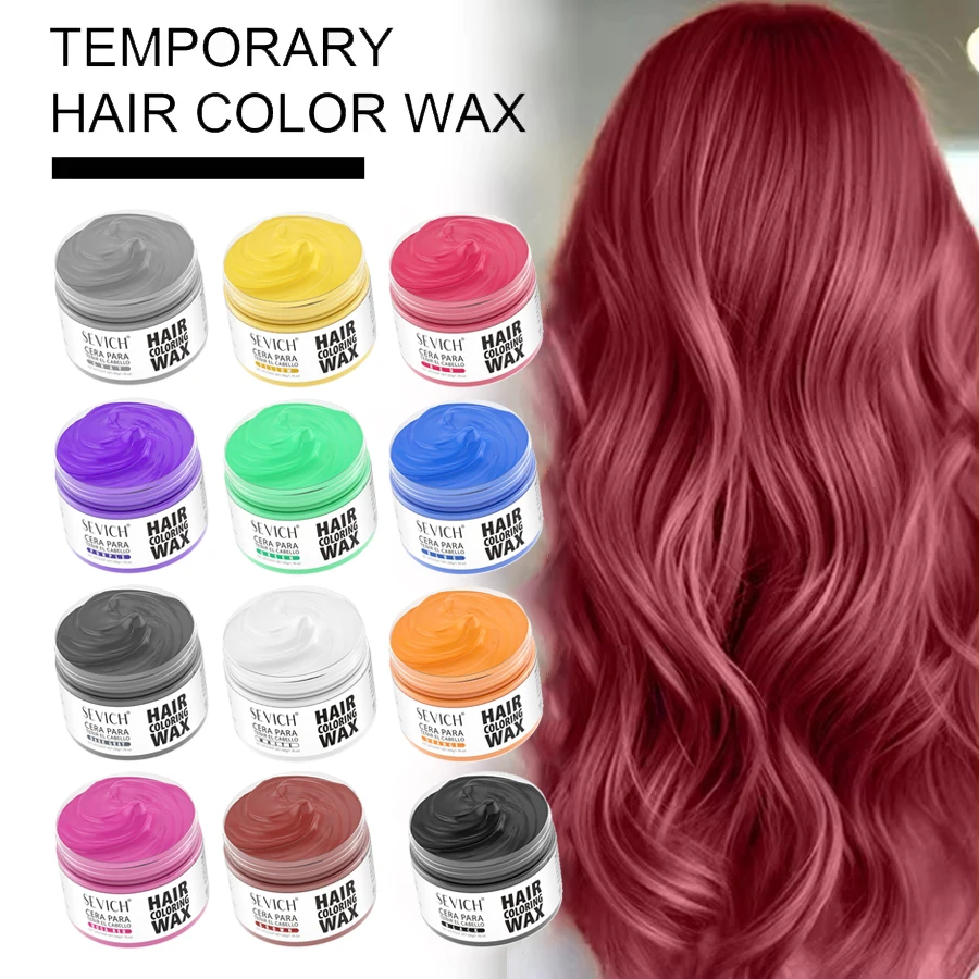 Temporary Hair Color Wax Men Diy Mud One-time Molding Paste Dye Cream Hair Gel for Hair Coloring Styling Silver Grey 120g Sevich