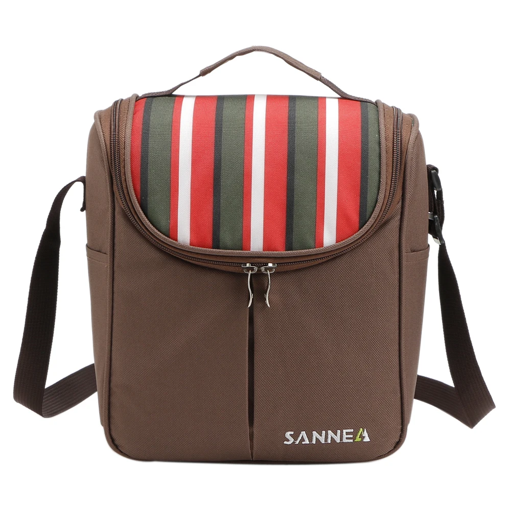 

SANNE 7L Classic Stripe Series Thickened Waterproof Insulated Cooler Bag Outdoor Picnic Portable Lunch Bag SN1518