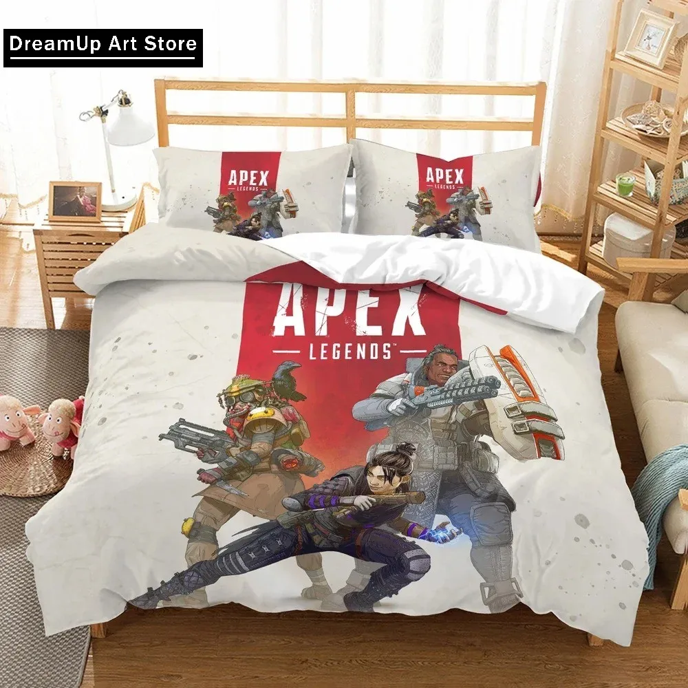 3D Print Game APEX Legends Bedding Set Quilt Cover Bed Cover with Pillowcase Twin Single Queen King Size Boys Adult Home Textile