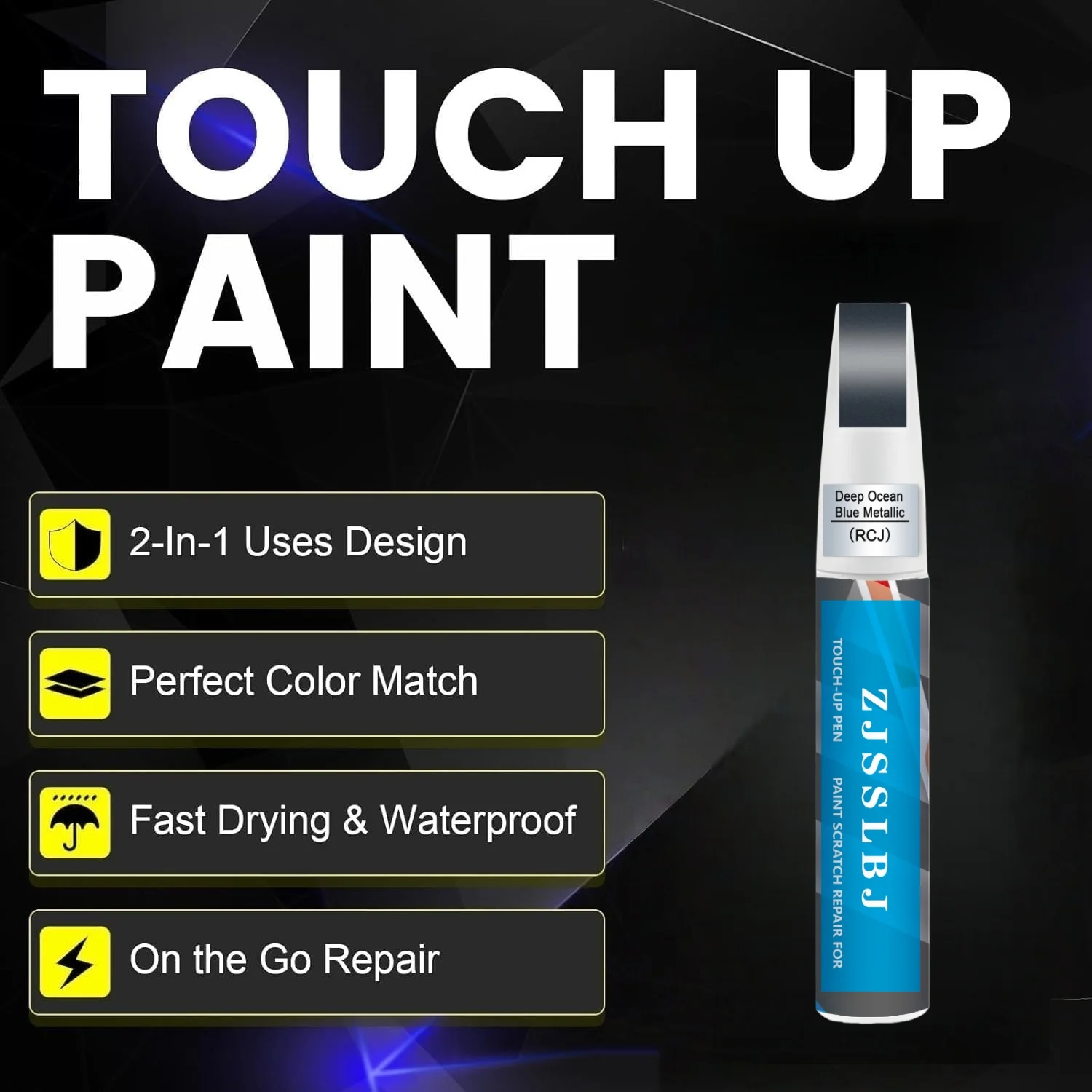 Deep Ocean Blue Metallic(RCJ) for Nissan Touch Up Paint Pen Precise Color Match for Car Paint Scratch Repair, Quickly and Easily