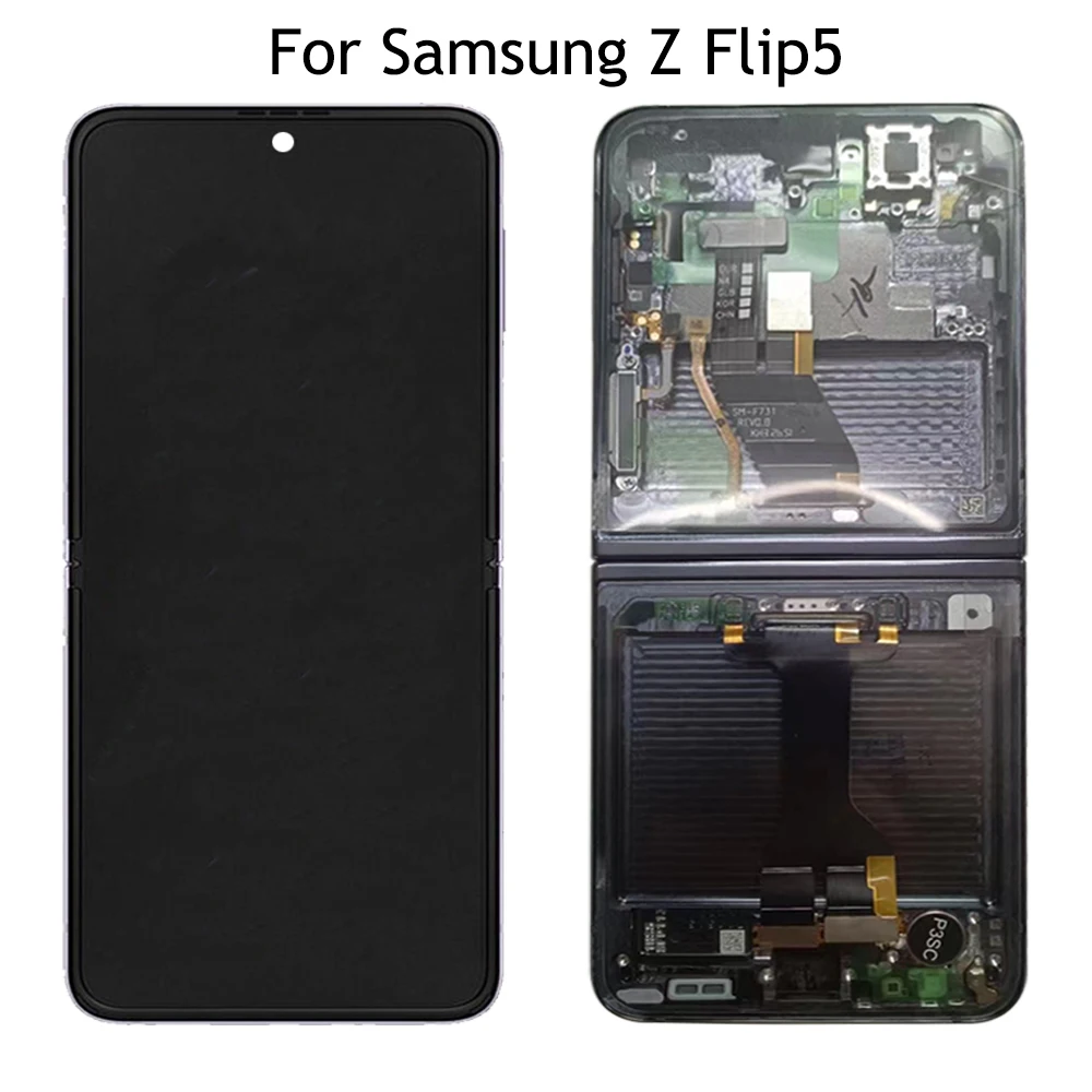 Super AMOLED For Samsung Galaxy Z Flip5 LCD SM-F731B SM-F731U Display Touch Screen Assembly For Samsung Z Flip 5 5G F731 LCD