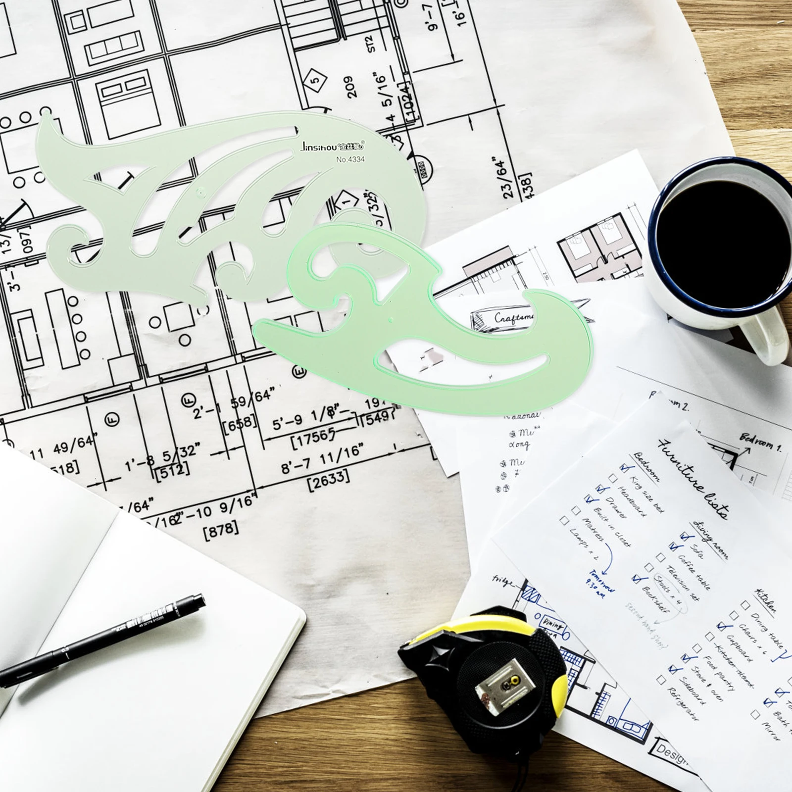 

6pcs Drawing Template Ruler Geometric Templates Tools Artists Designers Various Shapes Patterns Measuring Tool Students School