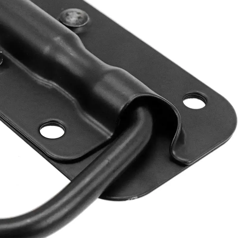 1/10Pcs Iron Material Spring Handle Black Luggage Spring Handle Folding HandleTool Box Movable Ring Industrial Equipment Cabinet