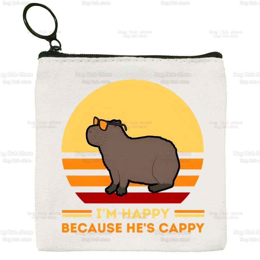 Capybaras Bolsa de moedas simples, Estudante feminina apenas uma menina que ama capybaras, bolsa de lona bonita, mini embreagem, pequena