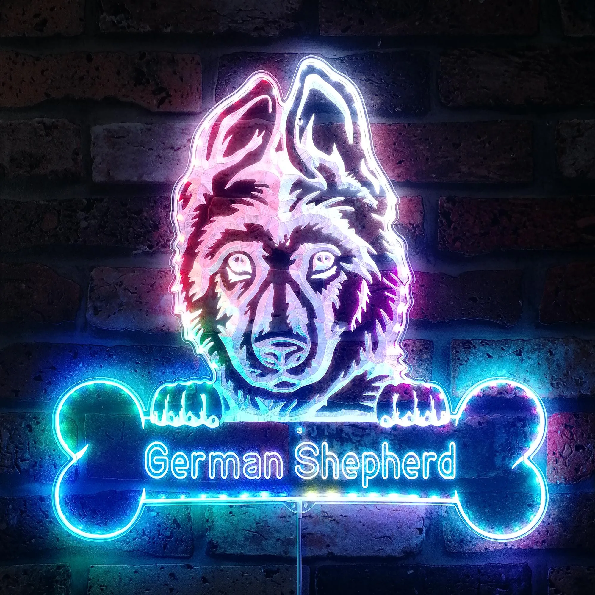 Name Personalize German Shepherd Glam Led Neon Sign st06-fnd-p0071-tm