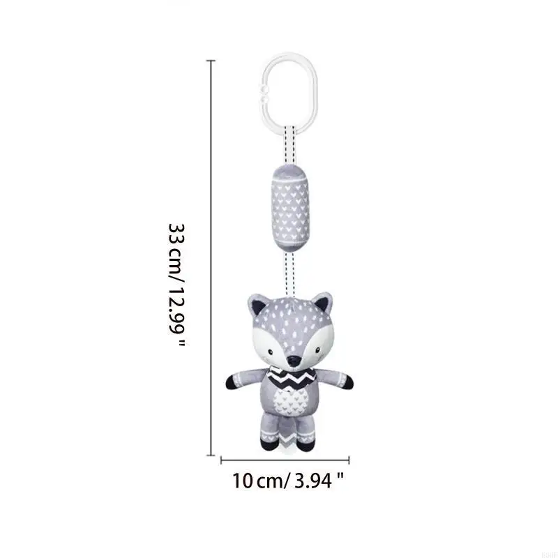 E06F Baby Stroller Mobile Rattle Pushchair Pram Pendant Bed Cartoon Animal for Doll Infants Crib Hanging Educational