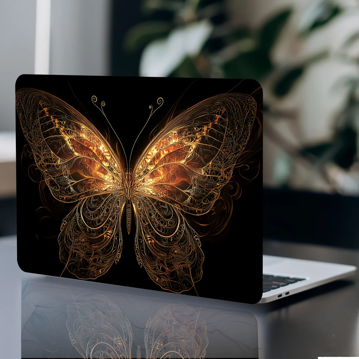 

2-Pack Butterfly Pattern Notebook Art Decal Case, Universal Netbook Light Beige Sticker Non-Reusable Scene Notebook Sticker