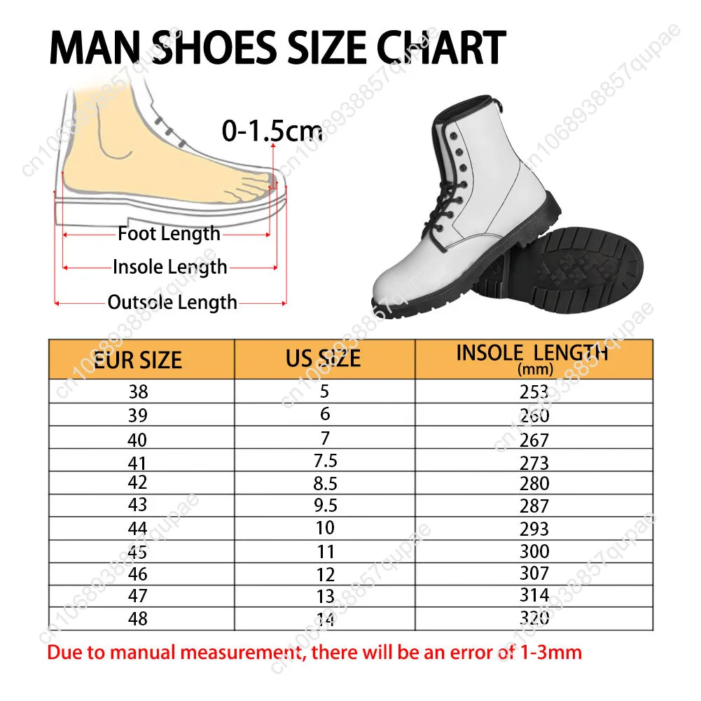 Skull Print Fashion Boots High Quality Mens Womens Teenagers Leather Work Boots Printed Vintage Custom Flat Boots