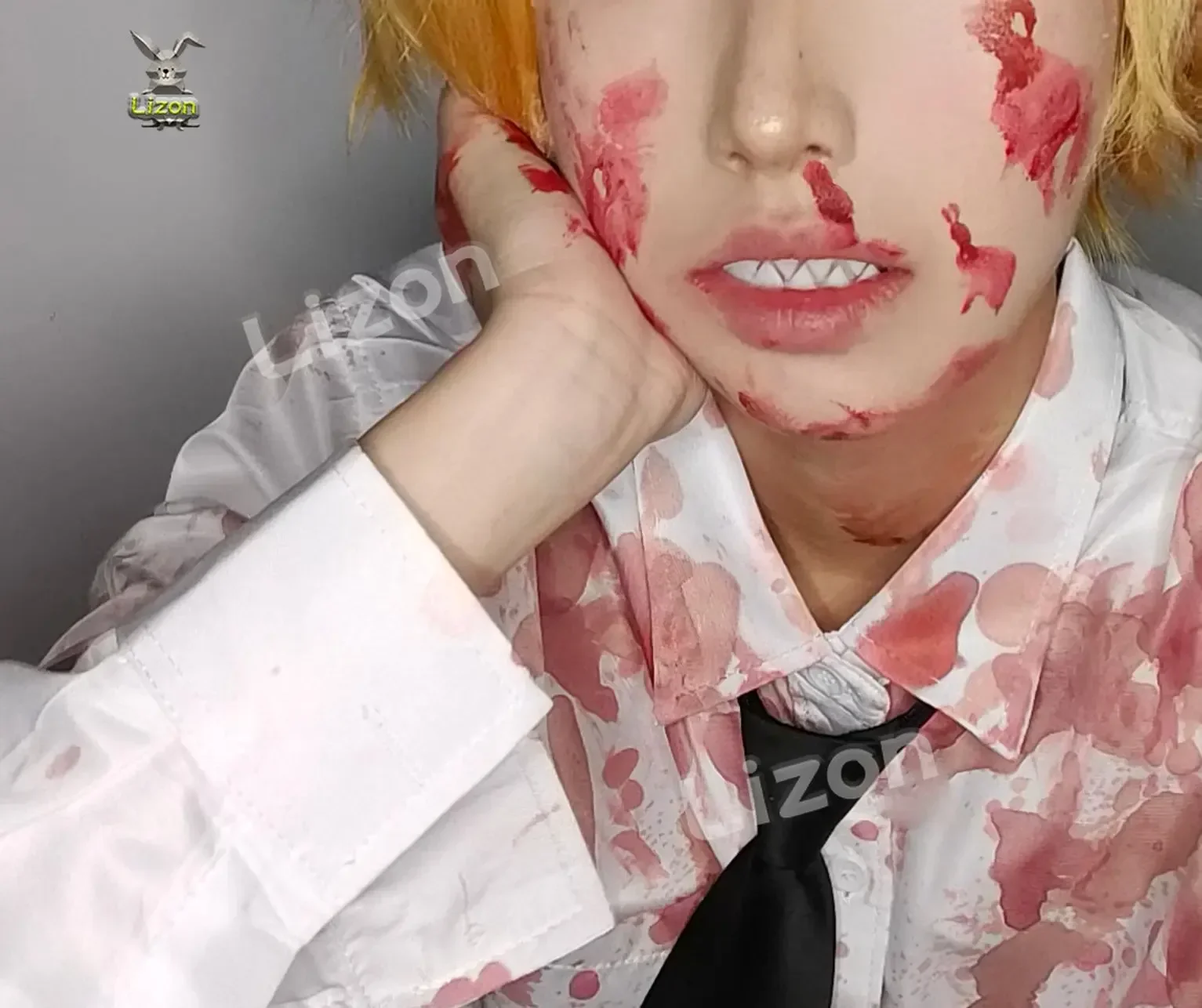 Motosega uomo Cosplay potenza denti Cosplay denti di squalo fai da te denti da vampiro Horror puntelli di Halloween