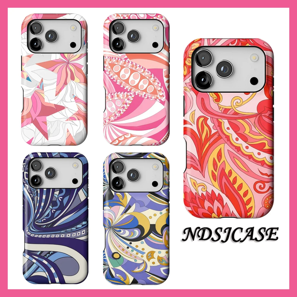 Coque de téléphone rétro à fleurs pour iPhone 17 16 15 14 13 12 11 X XS XR XSMAX 8 Air Pro Max Plus, coque arrière double couche de luxe