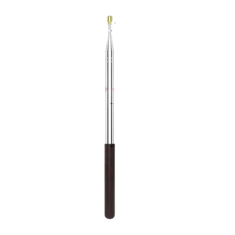 Solid Wood Handle Flagpole Retractable Stainless Steel Rod Tour Guide Flag Pole 200/250/300cm Teaching Pointer Teaching Tool