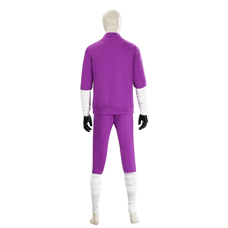 

A;3\v,7'd/Dorohedoro Cosplay Costume Purple NOI Sport Tracksuit with Gloves Bandages Adult Unisex Halloween Comic;4'b,7'm\1/