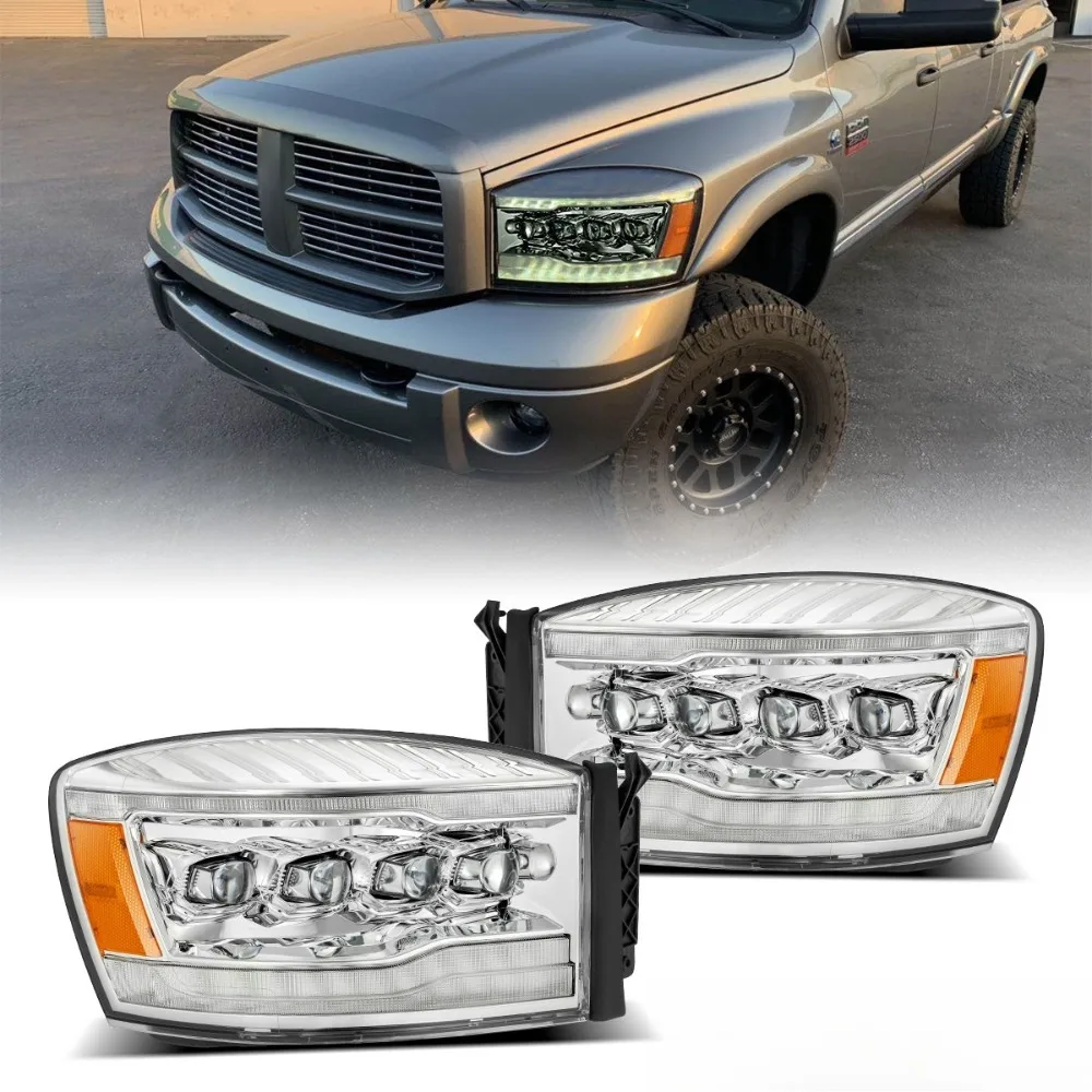 

Fit 2006-2008 Dodge Ram NOVA-Series LED Projector Headlights Replacement Chrome