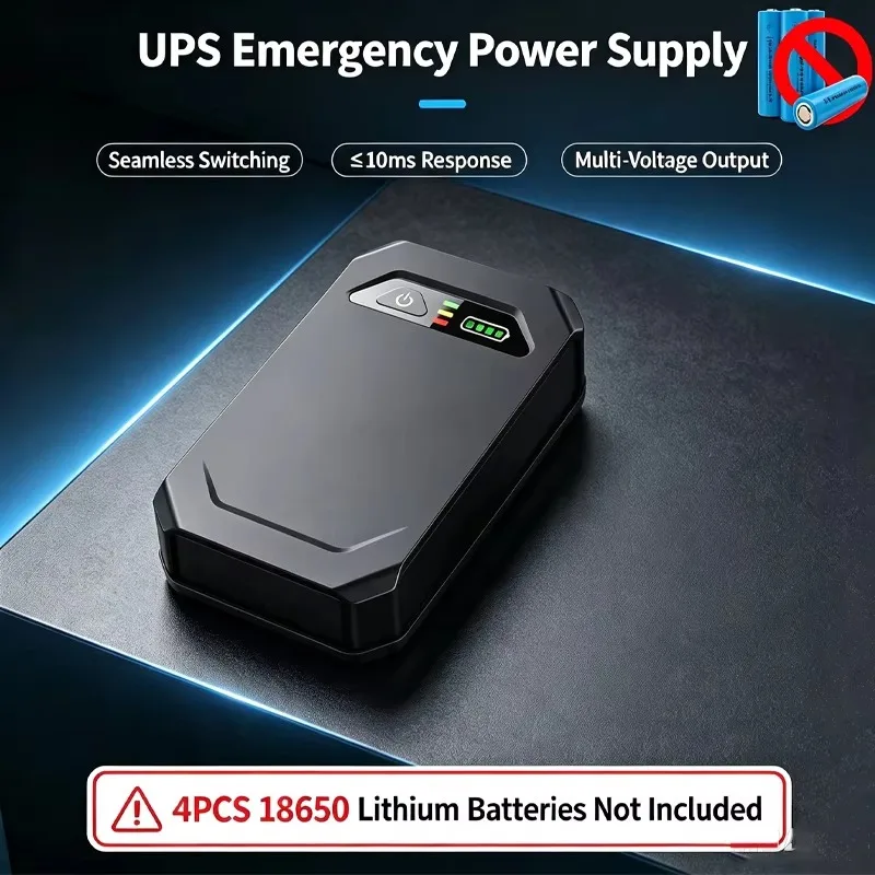 DC UPS 5V 9V 12V Output 4x18650 Battery Uninterrupted Power Supply DIY Power Bank Box for House Router Modem Cellphone Tablet