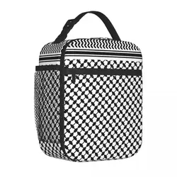 Black Arab Keffiyeh Insulated Lunch Bags Thermal Bag  Lunch Container Palestine Palestinian Tote Lunch Box Men Women School