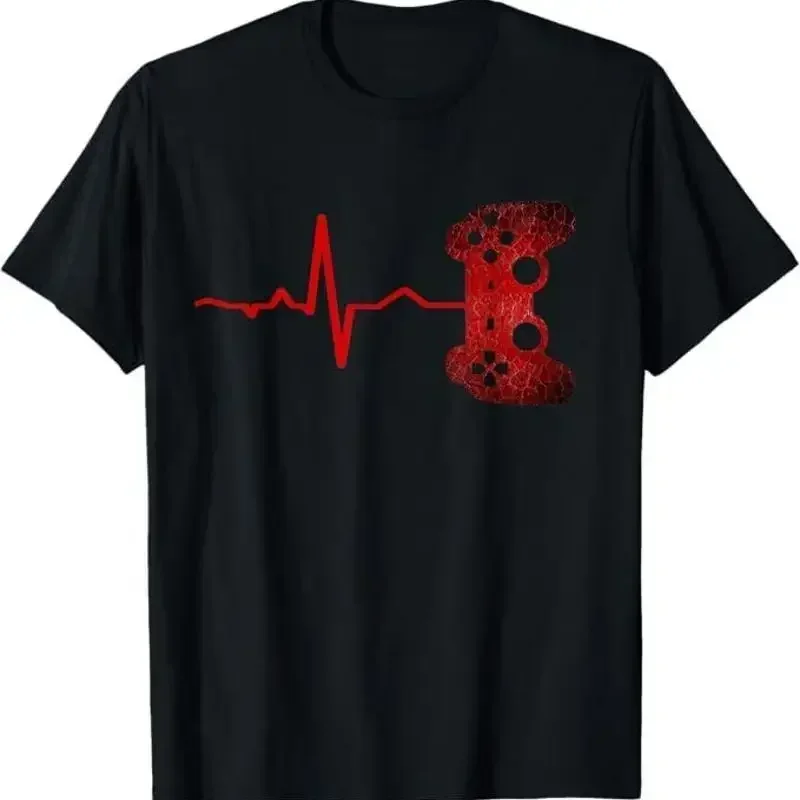 Gamer Heartbeat Video Games Gaming Boys Teens Men T-Shirt