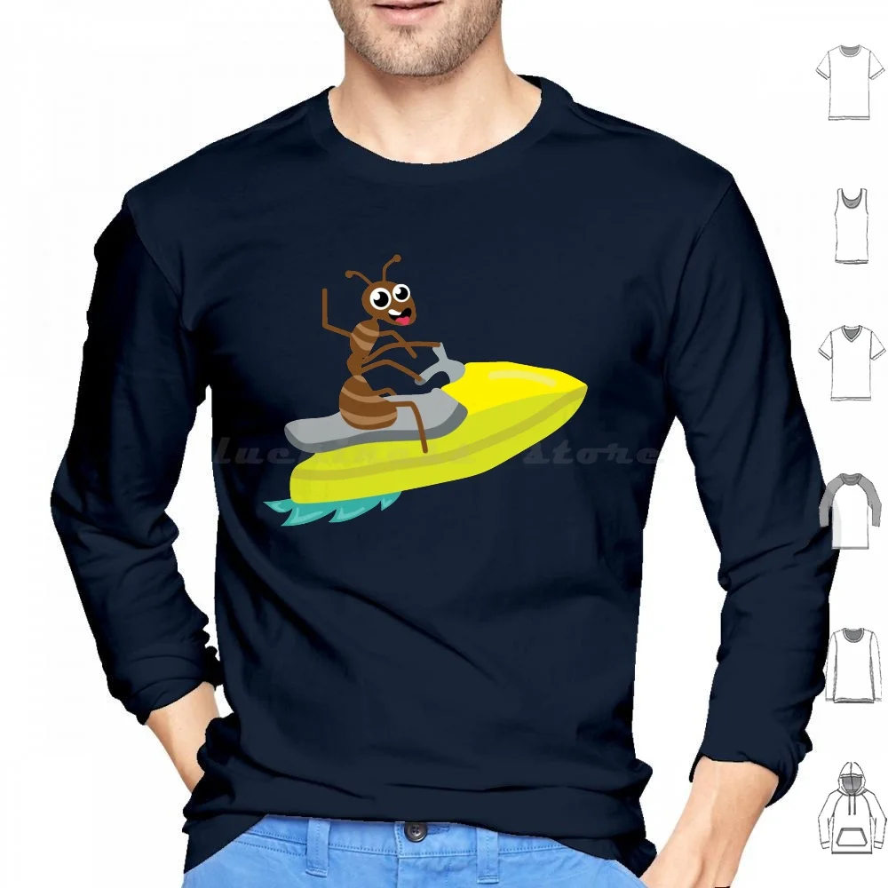 Ant Riding A Sea Doo Hoodies Long Sleeve Ant Riding Sea Doo Seadoo Ant On A Seadoo Ant On A Sea Doo Letterkenny