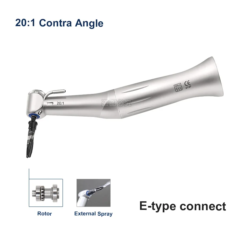 Dental 20:1 Contra Angle Low Speed Handpiece Odontologia Implant Surgery Contra Angle Dentistry Equipment for S-MAX SG20